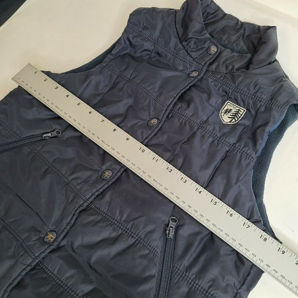 American Eagle Outfitters AEO Women’s M Dark Navy Blue Fleece Lined Puffer Vest - Picture 9 of 9